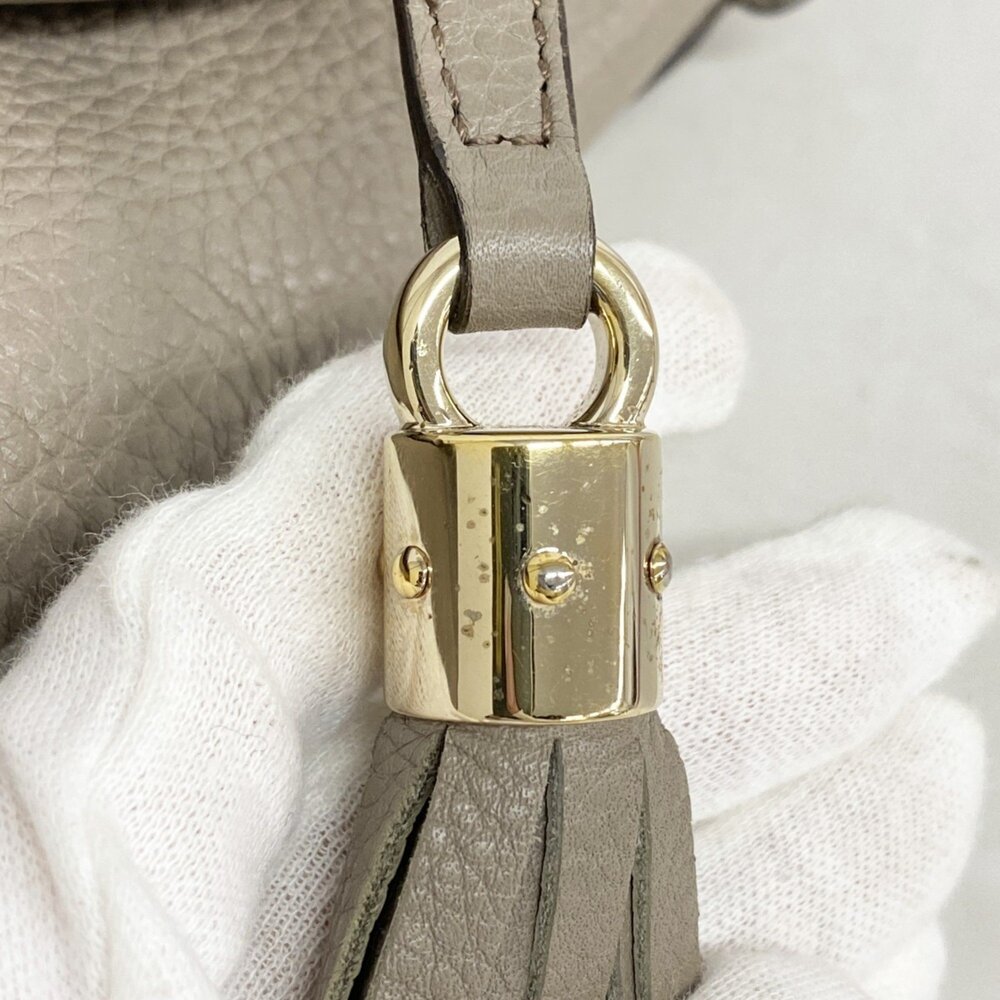 Gucci Soho Tote Bag 282309 Leather Greige Champagne Women's - Picture 9 of 11